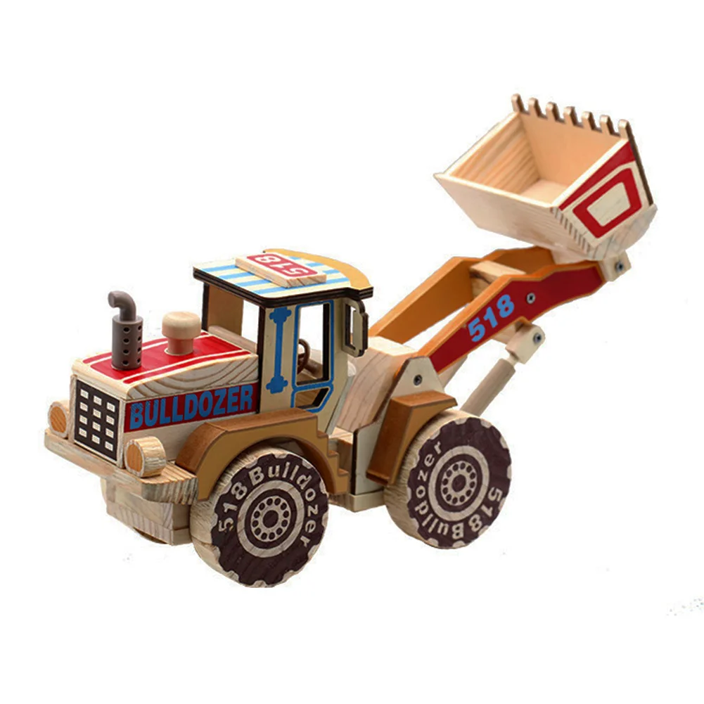 

Детская деревянная большая цветная модель экскаватора, Интерактивная Когнитивная игрушка для раннего развития, подарок на день рождения д...