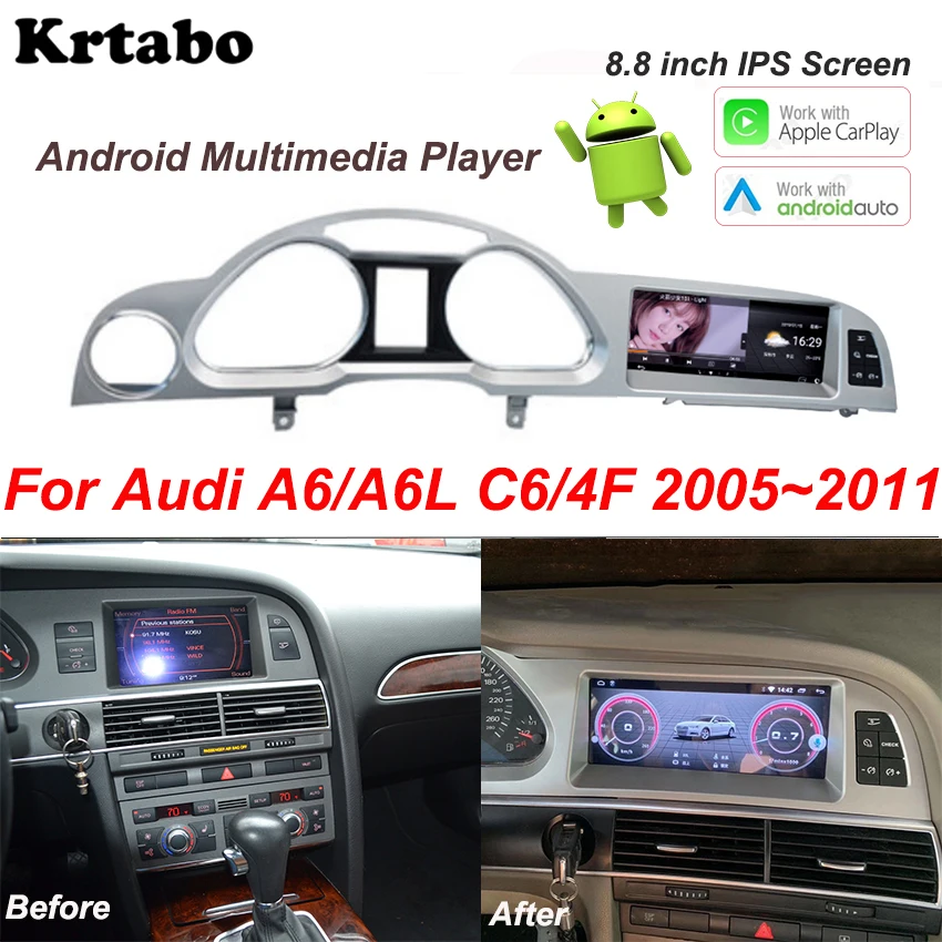 For Audi A6 A6L C6 4F 2005~2011 Car Android Multimedia Player Autoradio Radio Stereo GPS Navigation Carplay Video Play | Автомобили и