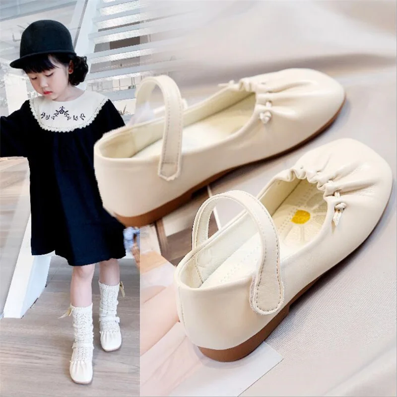 

Girls Flat Shoes 2021 Spring and Summer New Children's Shoes Kids' Performance Show Shoes Baby Princess Soft leather PU Shoes