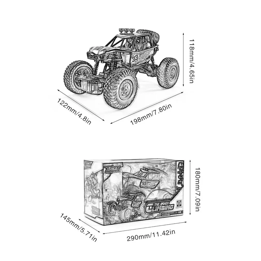 Радиоуправляемая четырехсторонняя машина Bigfoot для скалолазания модель детей