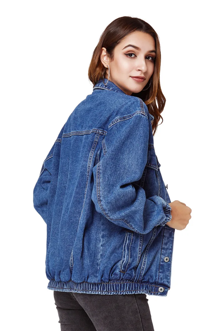 

Denim Jacket Women 2020 Autumn New Fashion Female Long Sleeve Single Breasted Loose Outerwear Denim Coats Jacket