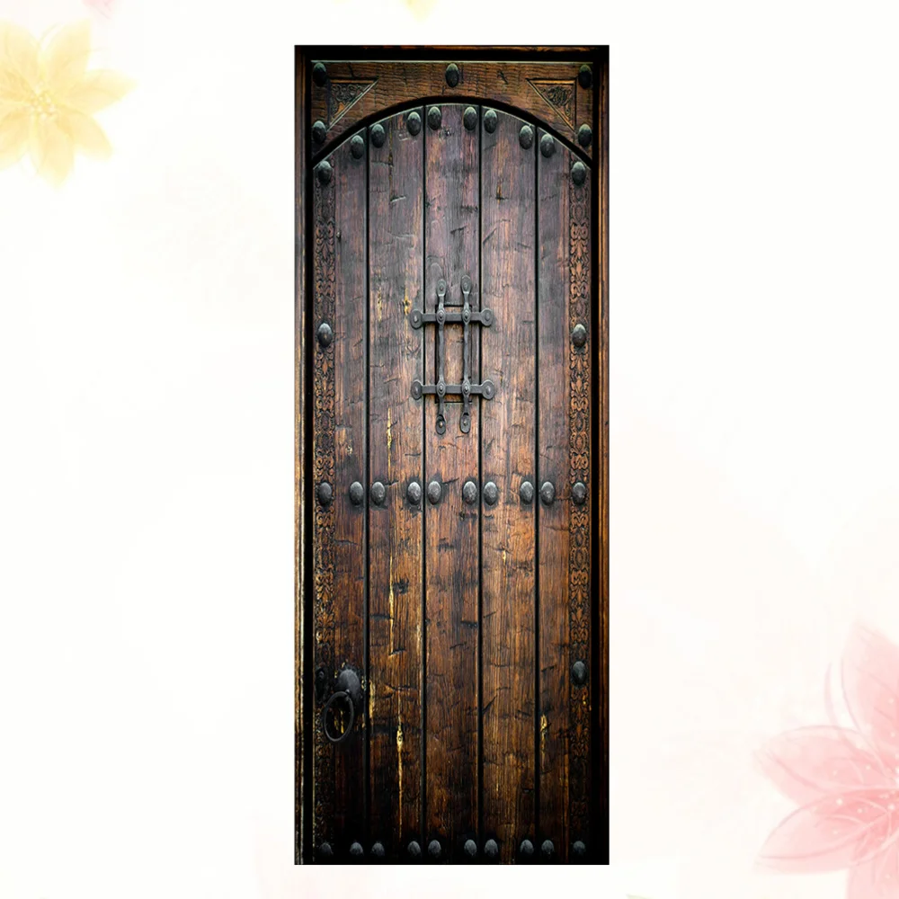 

2pcs in 1 Set Refurbished PVC Wallpaper Fashionable Stickers 3D Simulation Door Removable Wall Sticker for Room 200x38.5x0.5cm(A