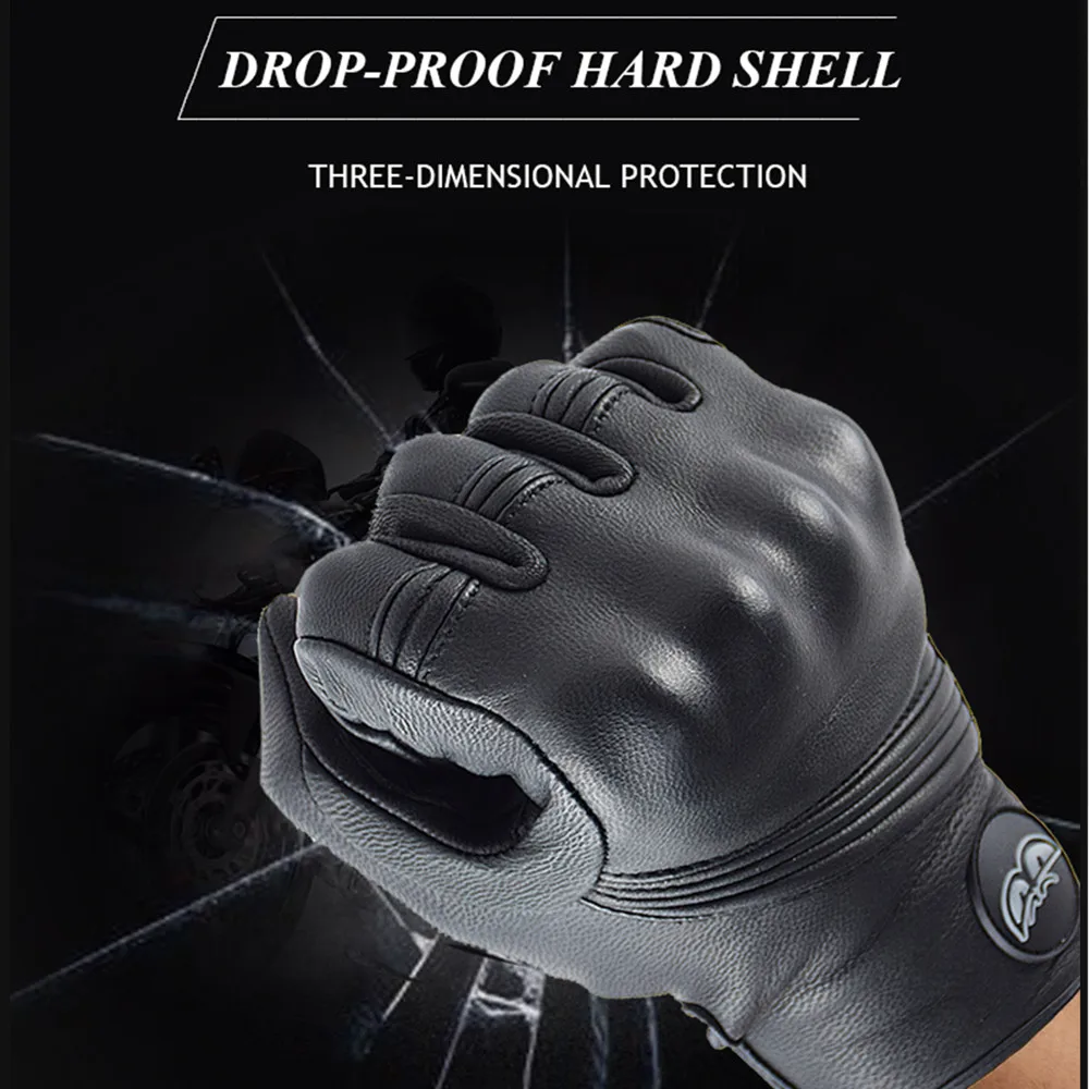 Винтажные Мотоциклетные Перчатки BERIK из натуральной кожи черные мужские