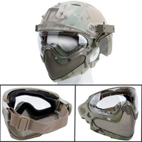 airsoft mask tactical mask full face protective replaceable goggles for outdoor military hunting shooting cs accessories