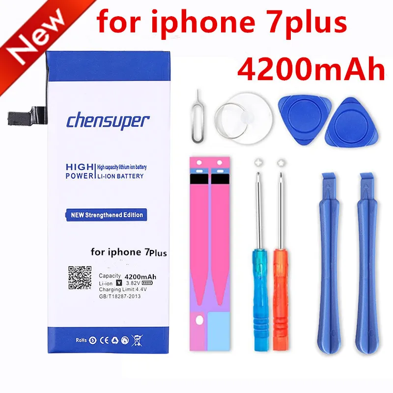 Chensuper новый аккумулятор 4200 мАч для Apple iPhone 7 Plus iphone7 батарея + Бесплатные