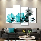 4 шт.набор, настенные плакаты и принты синих цветов