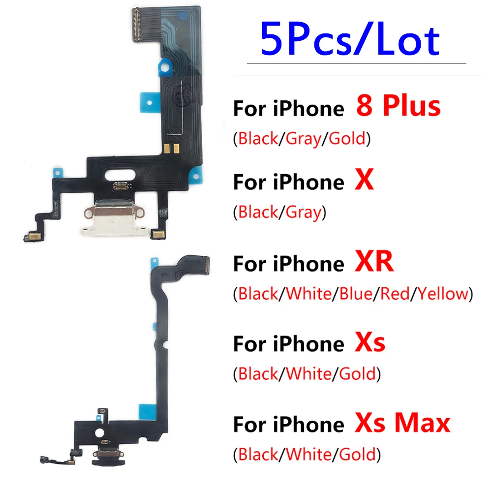 5 шт./лот новинка для IPhone X XR XS Max 8 Plus ремонт USB разъем зарядного порта штепсельная
