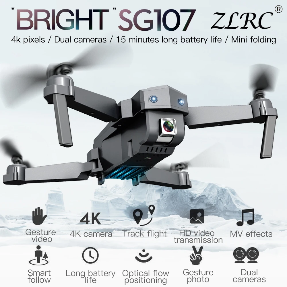 

ZLRC SG107 Mini Drone with 4K WIFI 1080P FPV Camera RC Drone 2.4GHZ Quadcopter Optical Flow Quadrocopter Camera Toys VS E58 E68