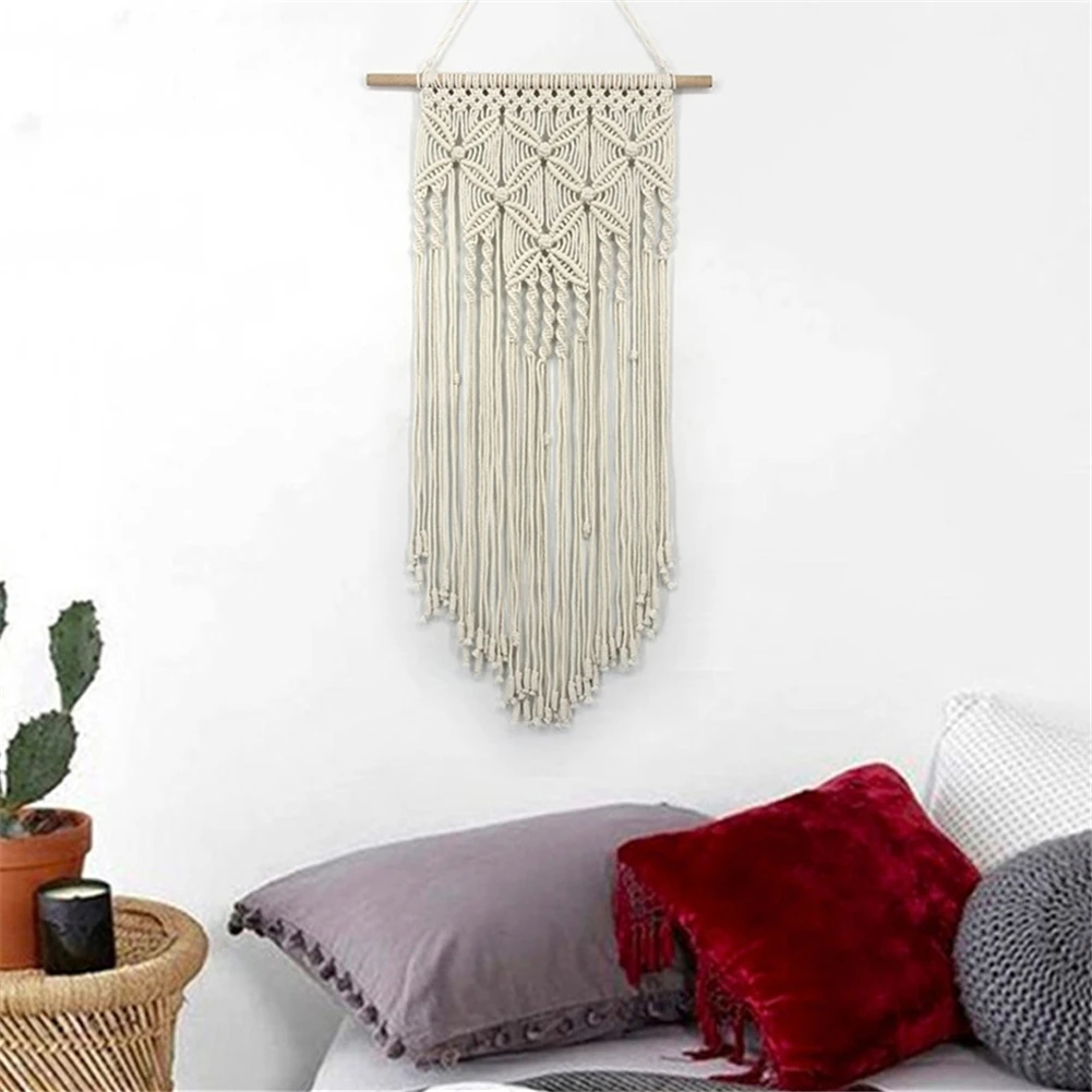 

Ручная работа подвеска макраме настенный художественный Тканый гобелен богемное Ремесло Украшение в стиле бохо великолепный гобелен для д...