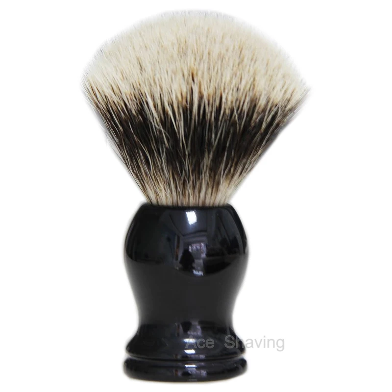Finest badger Hair Badger щетка для бритья волос для лица чистая борода удаляет мыло инструмент для очистки волос черная ручка из смолы - Цвет: Finest badger Hair