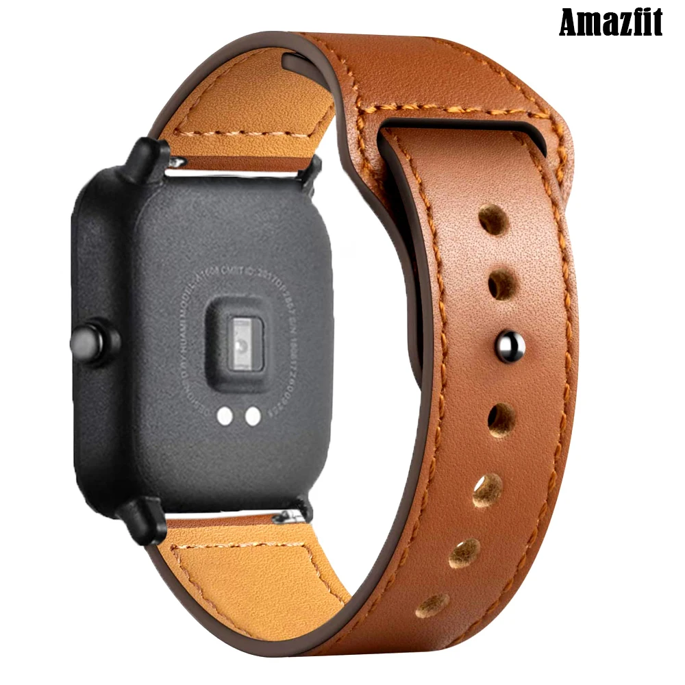 20mm/22mm band For Amazfit GTS/2/2e/GTS2 Mini/GTR 42mm/47mm/GTR2/2e/stratos 3 belt leather Watch Bracelet bip/pace strap | Наручные часы