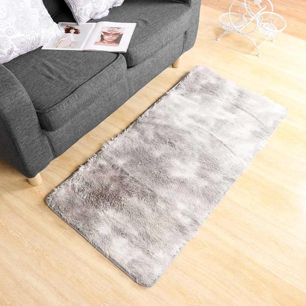 light grey 1 шт. многоразмерный галстук из полиэфира окрашивание градиентного цвета мягкий плюшевый коврик мягкие мохнатые коврики ковер для украшения дома гостиная домашний текстиль - Цвет: light grey
