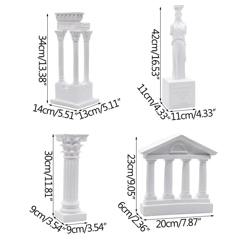 Greek Ancient Building Temple Model Roman Column Home Decoration European Ornament Plaster Sculpture Office Figurines | Дом и сад