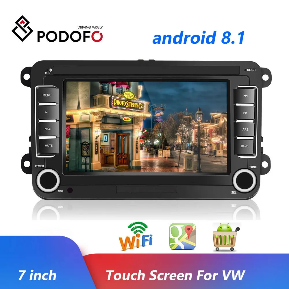 Автомагнитола Podofo 2DIN Android 8 1 7 дюймов GPS MP5 мультимедийный видеоплеер
