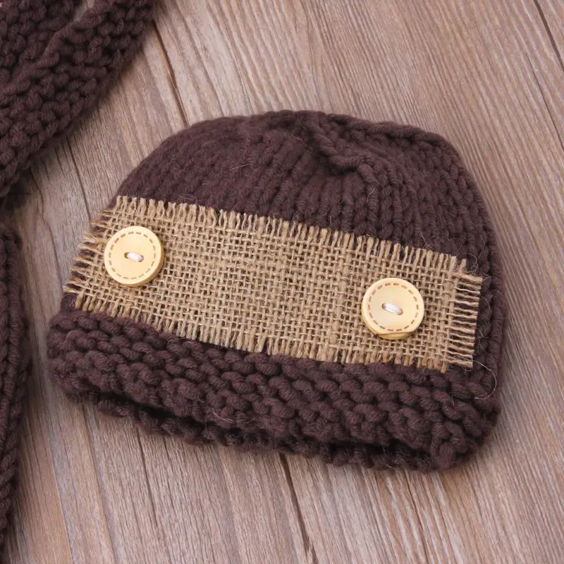 

Infant Photography Outfits Newborn Photography Accessories Baby Hat Crochet Costume for Photo Shooting Retro Baby Photo Props