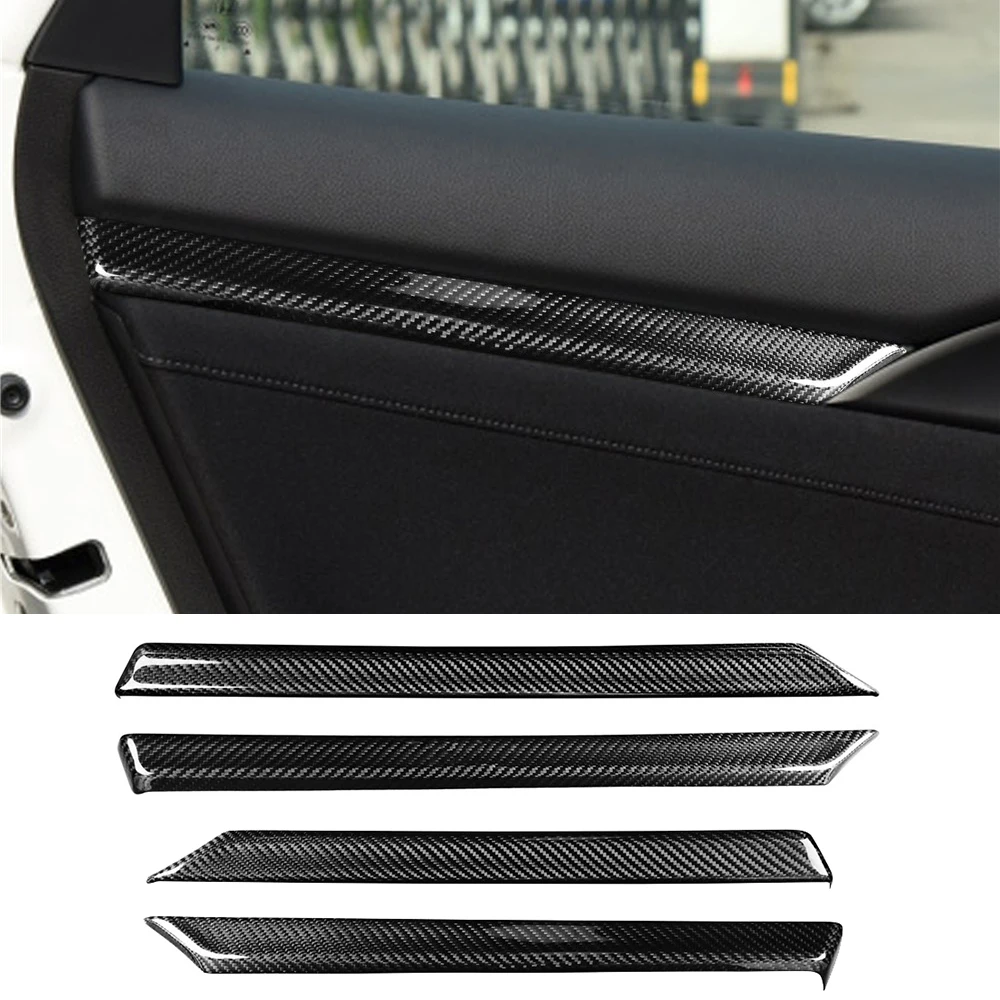 

4PCS Real Carbon Fiber Front & Rear Door Panel Trim Decorative Cover Fit for Honda Civic 10th 2016-2021 Interior Car Accessories