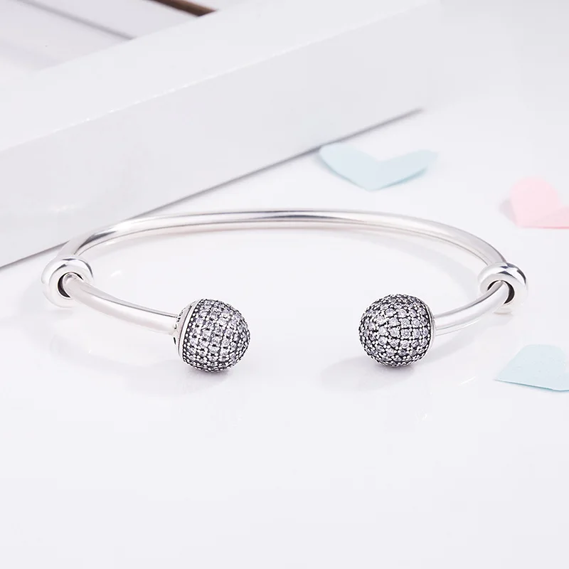 

Quality Moments Open Pave Caps With Cubic Zirconia pan Bracelet Fit Bead Charm 925 Sterling Silver Jewelry