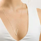 Ожерелье с буквами, золотое, 2021, женское, с V-образным вырезом, с геометрической подвеской, 2018