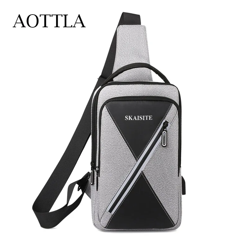 

AOTTLA Men's Chest Bag Good Quality Oxford Casual Bag For Men Travel Business Multi-Function Shoulder Bags Male Fashion Backpack