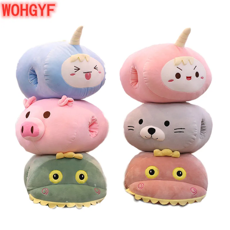 40 см* 30 см Kawaii Плюшевые единороги уплотнения руки теплые мягкие свиньи динозавр Подушка куклы игрушки подарки на день рождения рождественские игрушки