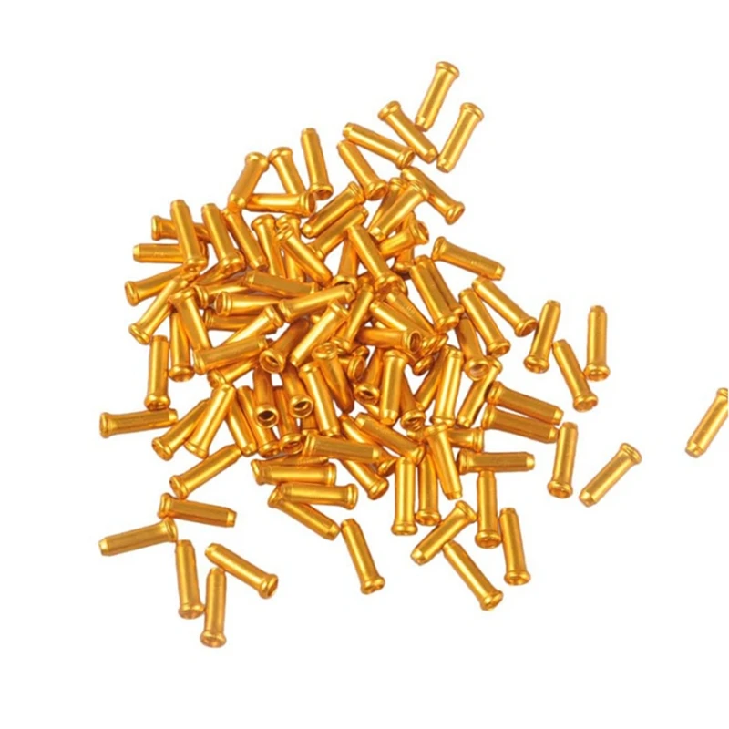 

1000Pcs Cable End Crimp Bike Cable End Caps Cable Caps for Bike Brake Tips Shifter - 500Pcs Blue & 500Pcs Gold