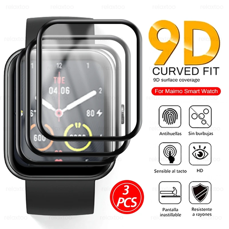 

3PCS 9D Curved Soft Protective Glass For Maimo Smart Watch 1.69" HD Explosion-proof Screen Protector Film Smart Accessories