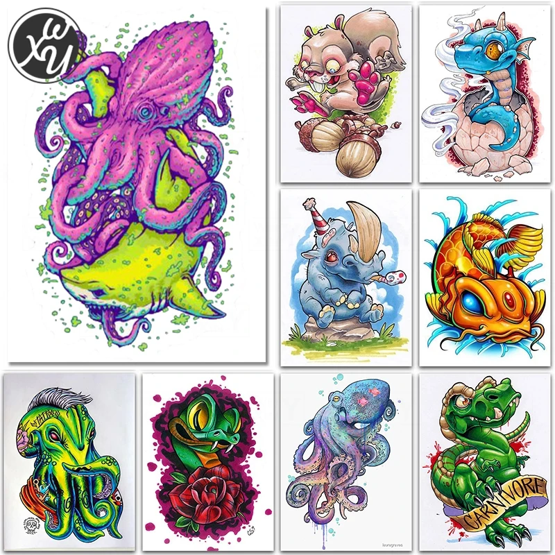 

WEIWEI алмазная живопись Мультяшные животные наборы для вышивки крестиком полная квадратная/круглая Алмазная вышивка мозаика Стразы для дома...