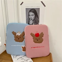 tablet case cute ins wind simple cherry bear ipad storage bag computer bbag portable pouch 11 inch girls pink blue pouch 10 5