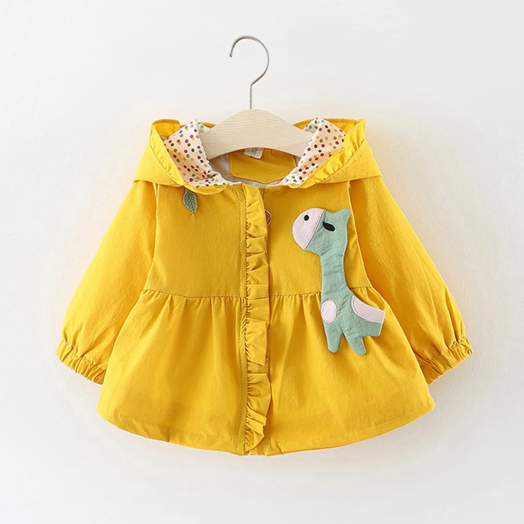 Autumn Winter Coat Jackets Toddler Baby Kids Girls Cat Ear Cartoon Hooded Windproof Outwear Zipper Casual Clothes C24# |