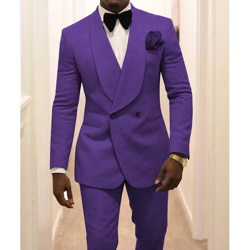 

New Fashion 2022 Costume Homme Colorful Pattern Suit Men Groomsmen White Pattern Groom Tuxedos Wedding Men Suits 2 Pieces