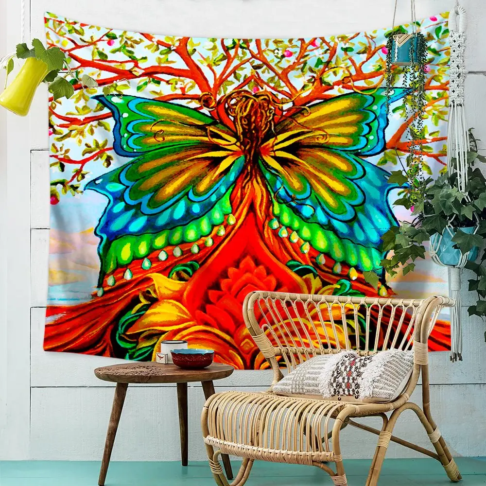 

Life Tree Psychedelic Magical Mysterious Wall Hanging Artistic Angel Beauty Girls Tapestries
