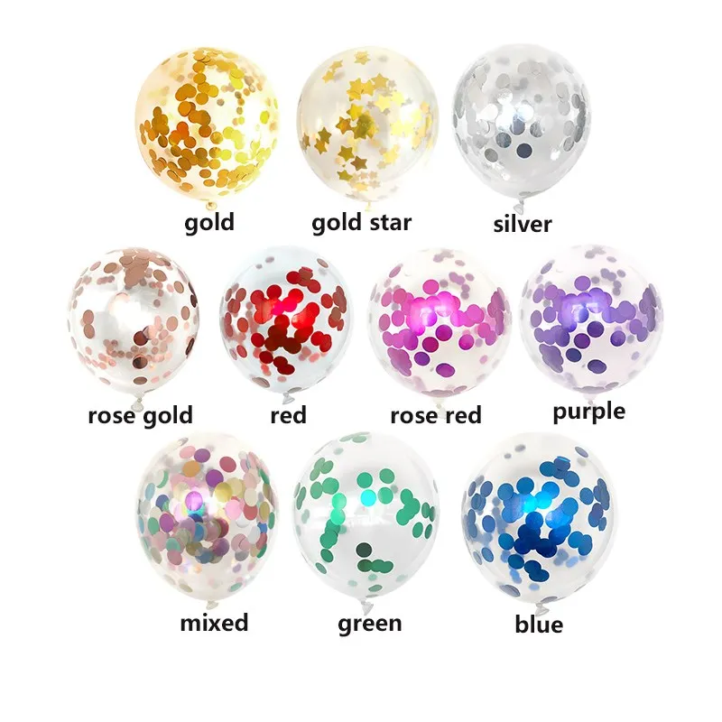 Латексные воздушные шары с конфетти 10 шт