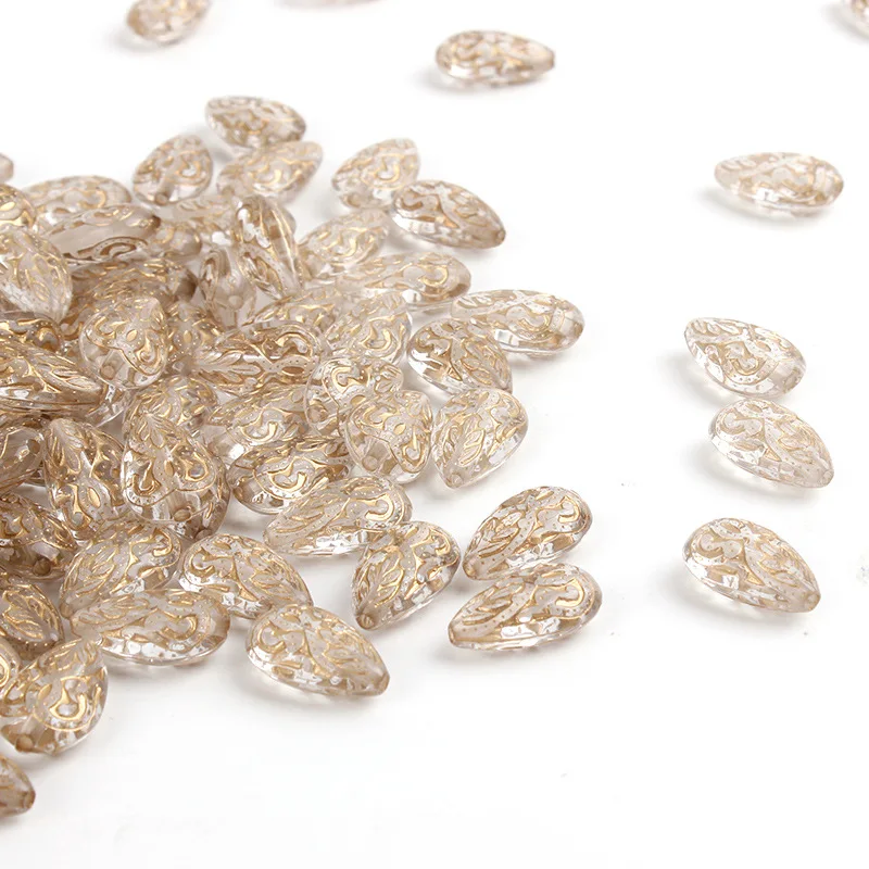 Набор из 20 акриловых бусин бронзовая форма овальная креативный узор аксессуары