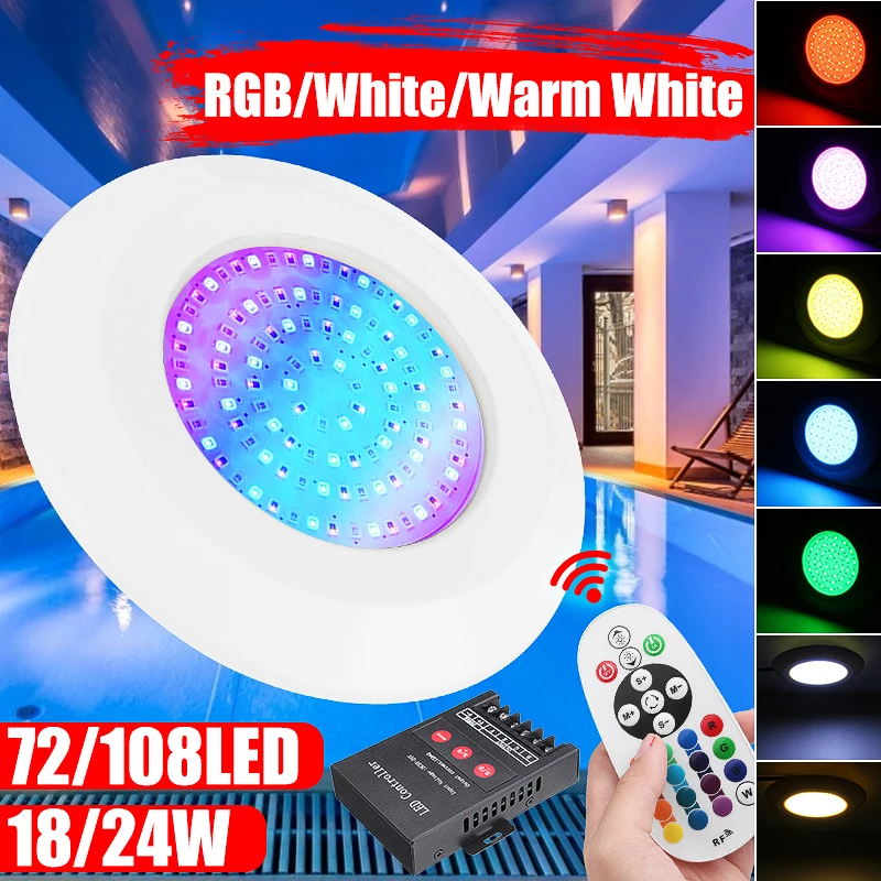 

DC 12V 108 LED Swimming Pool Light RGB White Warm White Waterproof IP68 RGB Submersible Light Underwater Night Lamp Outdoor