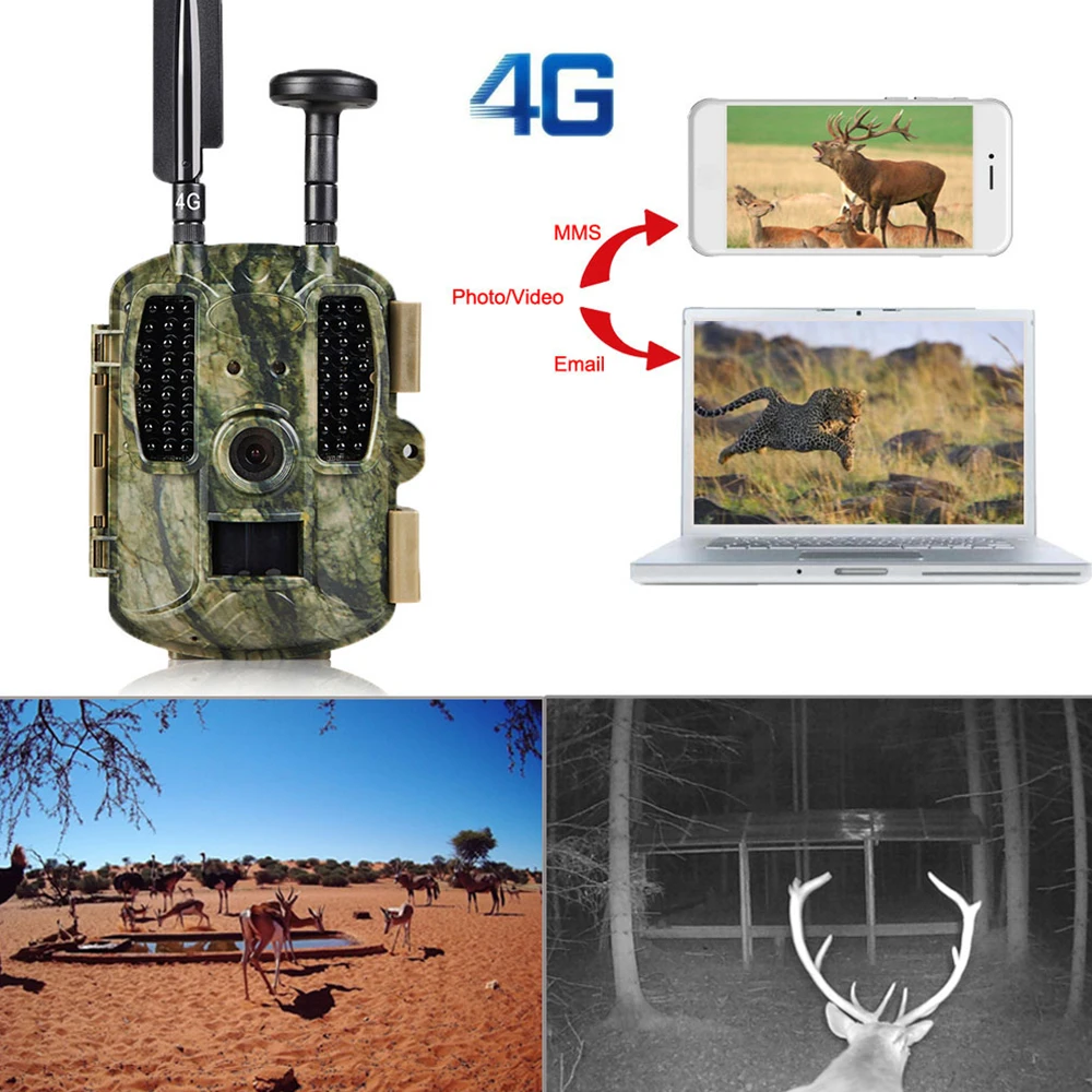 

BOBLOV 4G Hunting Trail Cameras with GPS 4G Network Hunter Cameras Trap Photo LTE Wildlife Cameras 12MP GPS Forest Wildlife Cam