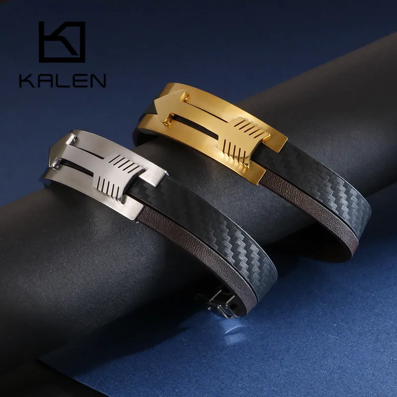 Мужской винтажный браслет из воловьей кожи в стиле хип-хоп |