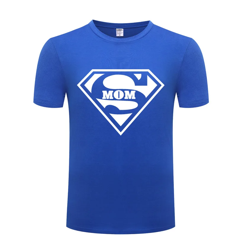 Футболка с супергероем Super MOM мужская новинка хлопковая футболка коротким