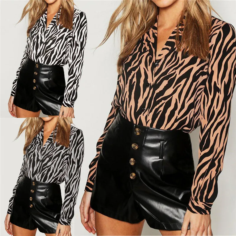 Женская шифоновая свободная футболка с длинным рукавом и V образным