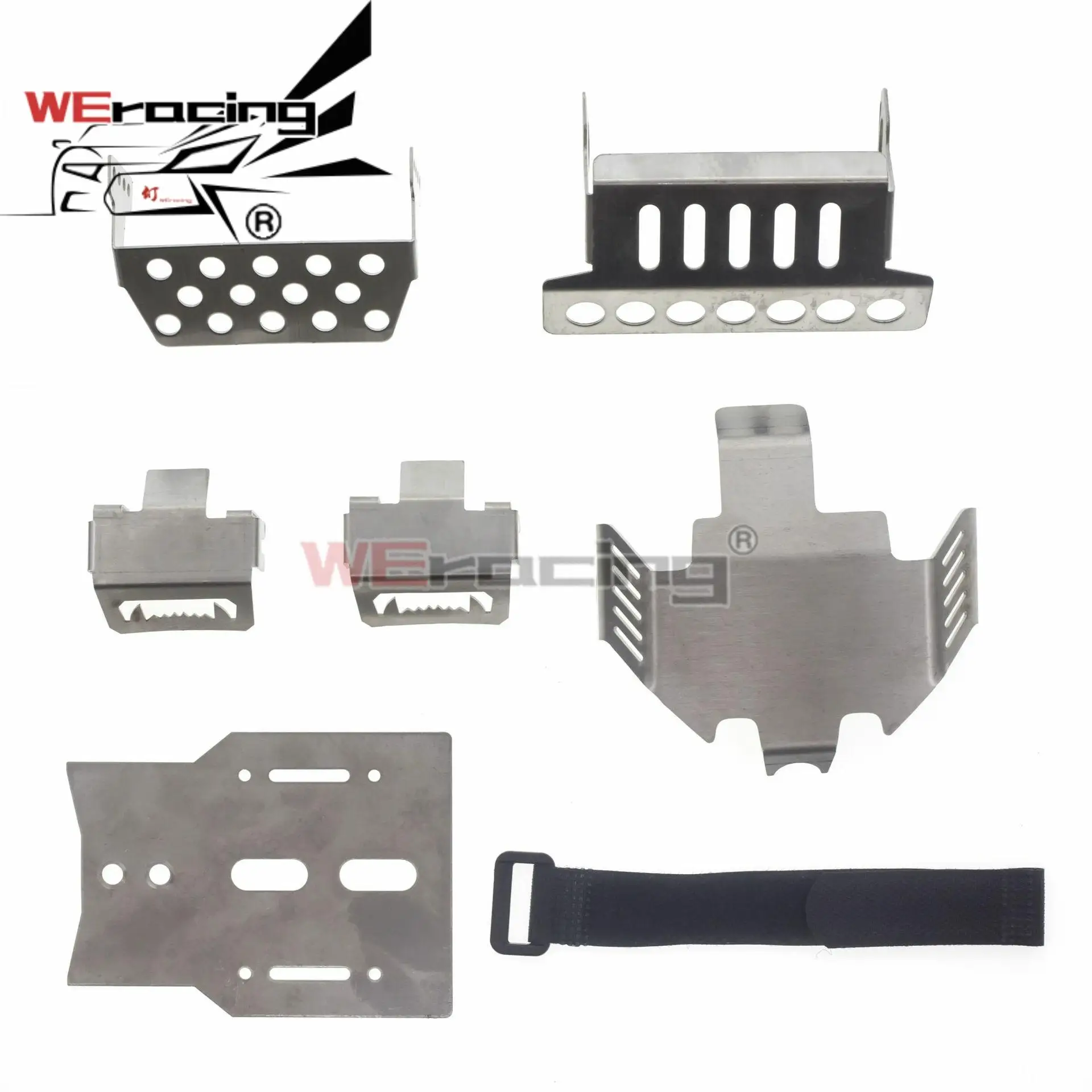 

RC Chassis Armors Set Stainless Steel Chassis Armors Set Bottom Protection Plate for Traxxas TRX‑4 82056‑4 RC Car