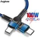 Кабель зарядный Acgicea, 100 Вт, USB Type-C, USB Type-C