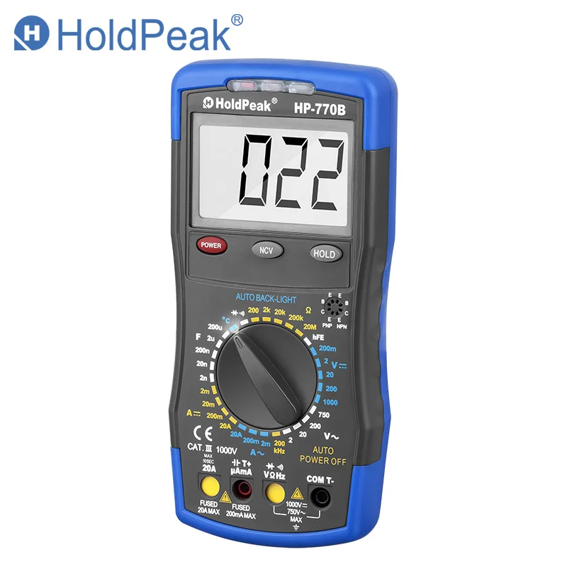 Multimetro HoldPeak HP 770B бесконтактная проверка напряжения переменного Цифровой