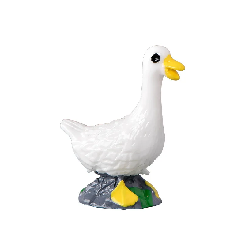 

10Pcs/lot Mini White Duck Cartoon Animal Figurine Fairy Garden Miniatures Resin Craft DIY Micro Landscape Decoration Accessories