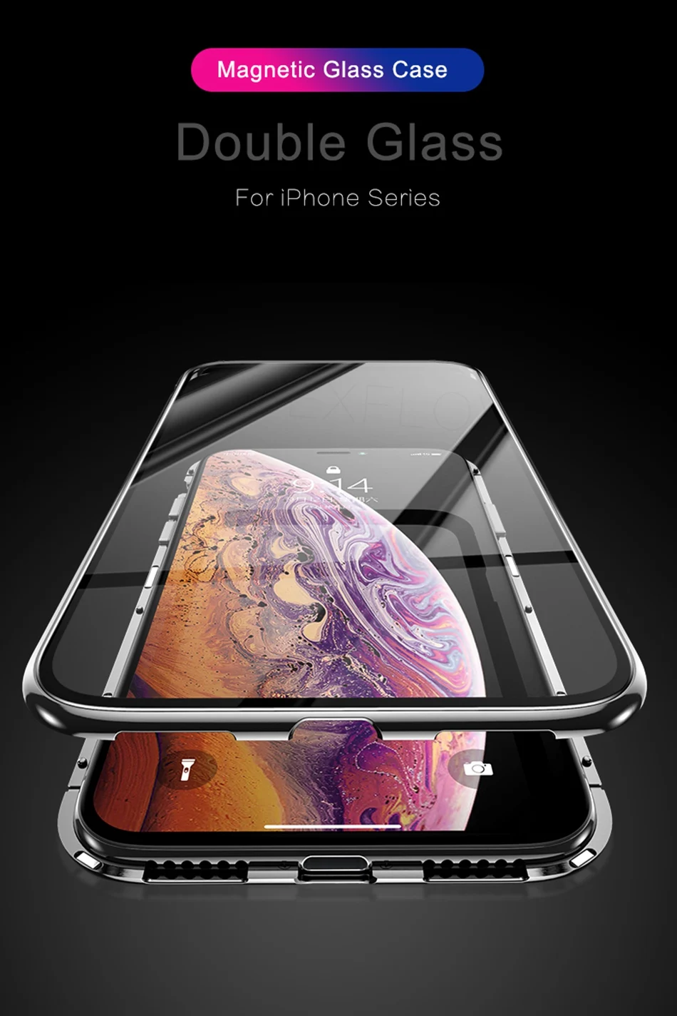 360 металлический чехол для iPhone 6, 7, 8 Plus, X, XR, XS MAX, чехол на магните, роскошный противоударный чехол из закаленного стекла для iPhone 11 Pro Max, чехол