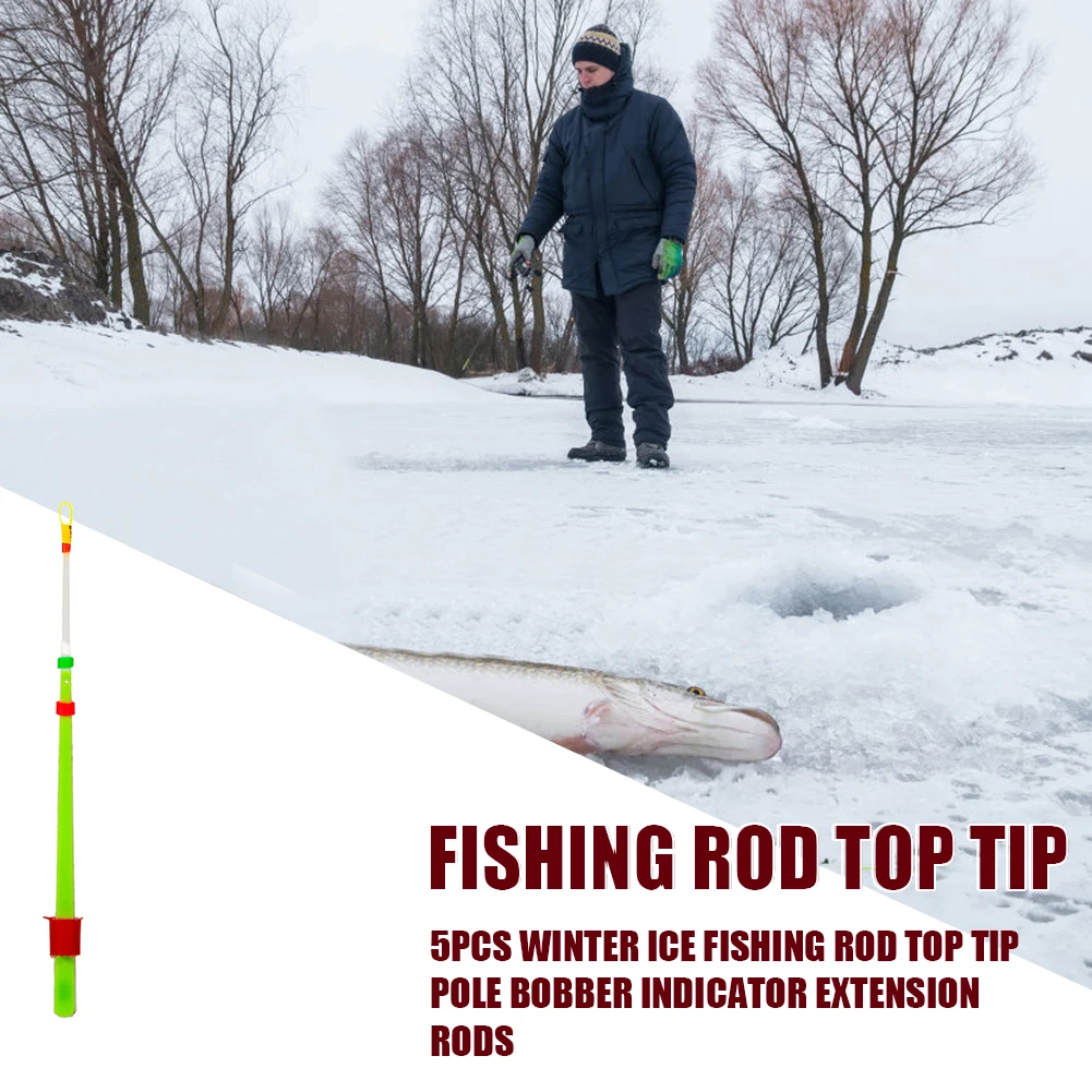 5pcs Winter Ice Fishing Rod Top Tip Pole Bobber Indicator Extension Rods Fish Thicken Tackle Accessories | Спорт и развлечения