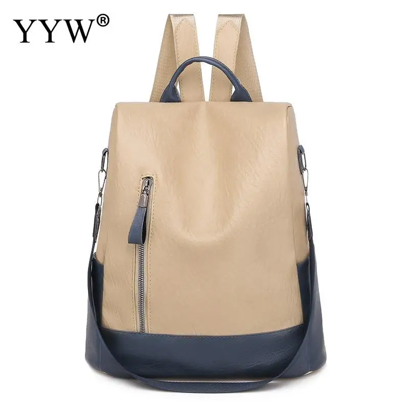 

Качественный кожаный женский рюкзак 2021, школьная сумка, дорожные рюкзаки с защитой от кражи, сумка для книг для девочек-подростков, женская ...