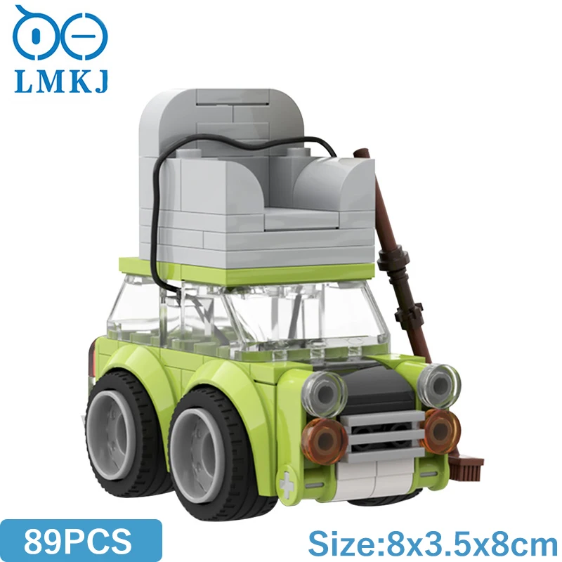 

MOC Speed Chumps Bean Mini Green Car Roof With Sofa Model Building Blocks Mr.Beans TV Collection DIY Vehicle Bricks Kid's Toys