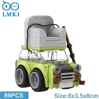 moc speed chumps bean mini green car roof with sofa model building blocks mr beans tv collection diy vehicle bricks kids toys