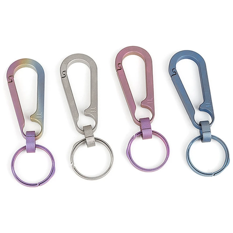 

Ultralight Aviation Titanium Anti-Lost Carabiner, Keychain, Creative Gift with 26mm Titanium Key Ring