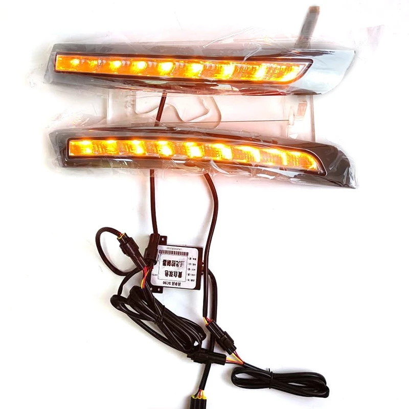 

2PCS for Volvo Xc90 2007-2013 Car LED DRL Daytime Running Lights with Turning Signal Fog Lamp Auto Lights
