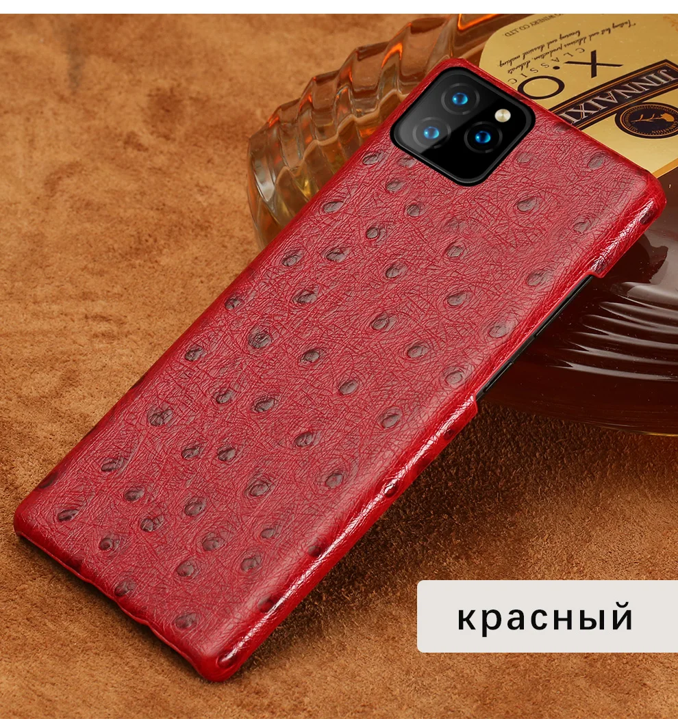 Жесткий чехол LANGSIDI из натуральной кожи для iphone 11 pro max 6,5 Страусиная задняя крышка для iphone 11 чехол xr xs max 7 8